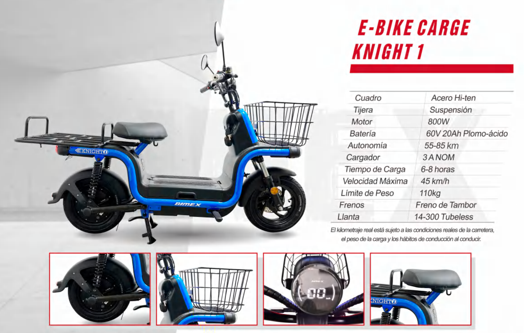 Motoneta Eléctrica de Carga Bimex Knight 1