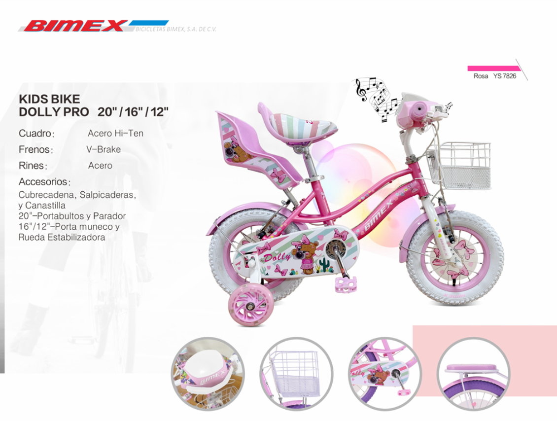Bicicleta Infantil Bimex Dolly Pro