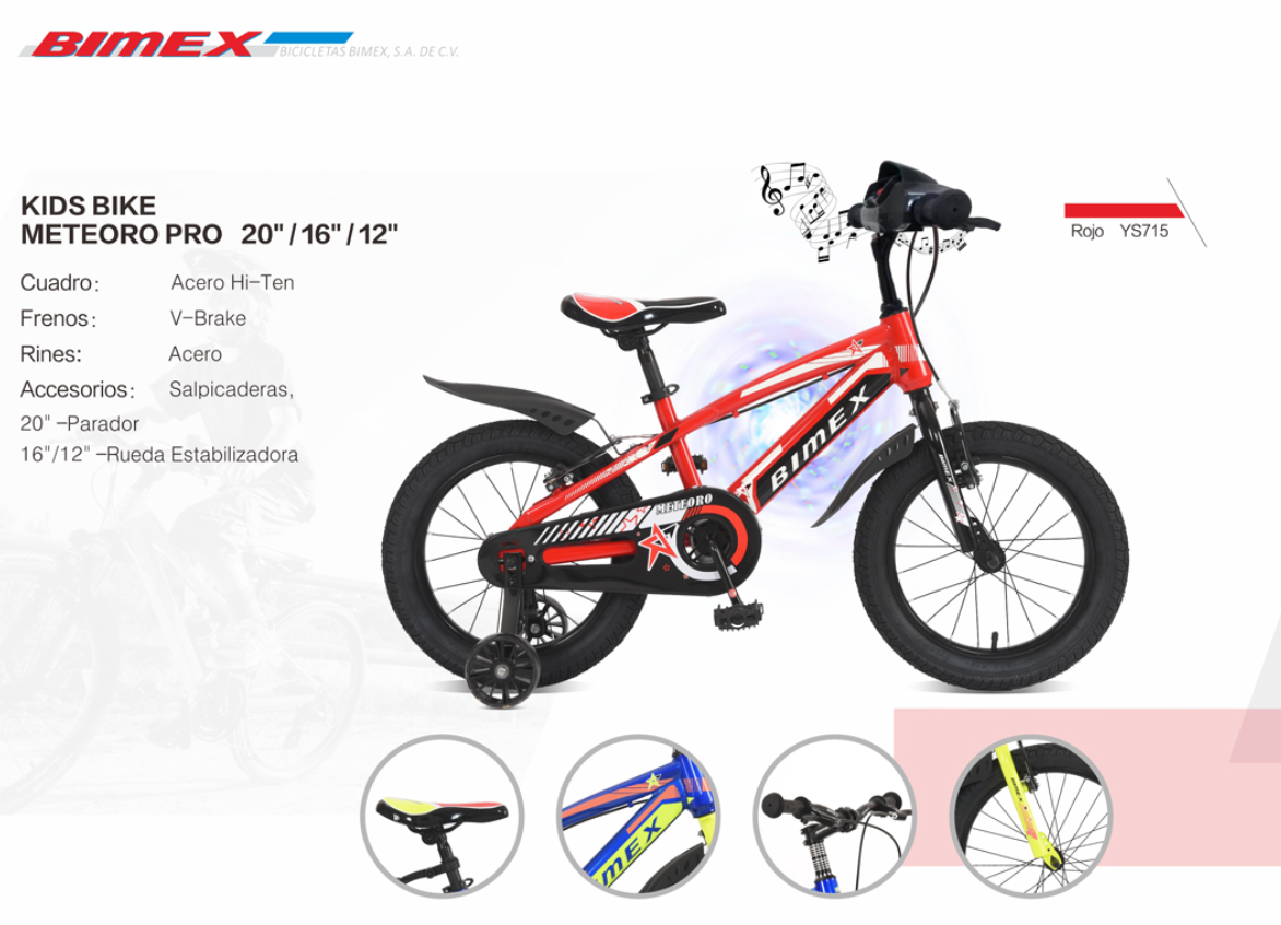 Bicicleta Infantil Bimex Meteoro Pro
